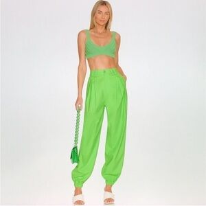 L'Academie Roux linen blend pant green joggers revolve